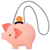 Cute Pink Corduroy Piggy Bank Kawaii Crossbody Bag Casual and Adorable
